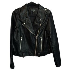 Sugarlips Black Faux Suede Moto Style‎ Jacket in Size M